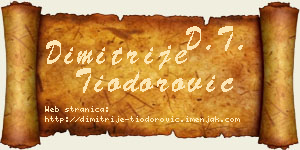 Dimitrije Tiodorović vizit kartica